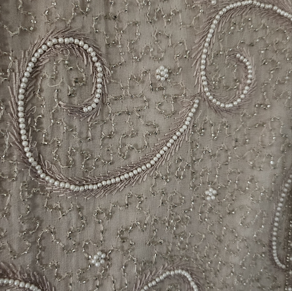 Adrianna Papèll pale pink beaded jacket with matching shell tank. Size 14 - Picture 3 of 10